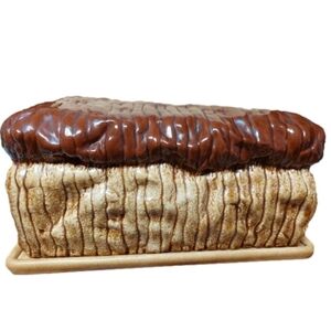 Glazed Ceramic Bread-Loaf Shaped Container